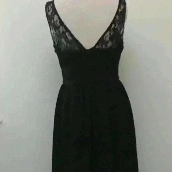 Aqua Black Dress with Lace Bodice Size M - Picture 8 of 8